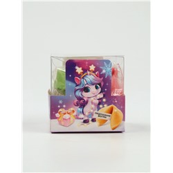 Печенье с предсказанием цветное в подарочной коробке «Сладкого нового года», 4 шт.