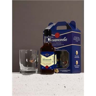 Набор «Богатства»: гель для душа виски 250 мл и стакан с пулей, Чистое счастье