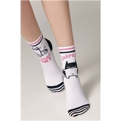 CONTE Хлопковые носки HAPPY c рисунками "cat & surprise" CONTE ELEGANT, 1229802