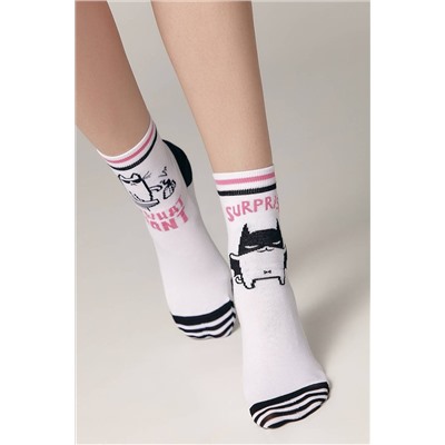 CONTE Хлопковые носки HAPPY c рисунками "cat & surprise" CONTE ELEGANT, 1229802