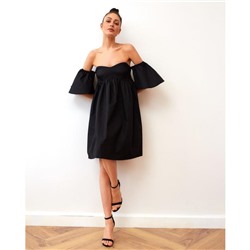 Платье с открытыми плечами MIST, размер 48, цвет чёрный