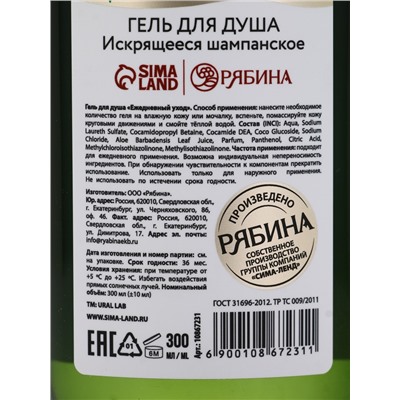 Подарочный набор новогодний Happy New Year: гель для душа, мочалка и термостакан, аромат шампанское, URAL LAB