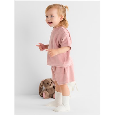 Костюм (шорты и футболка) Крошка Я Plushy, р. 74-80 см, розовый