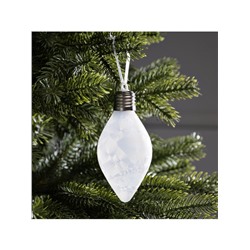 Ёлочный шар «Снежный шар», 7×14 см, 1 LED, от батареек LR44×3, свечение тёплое белое