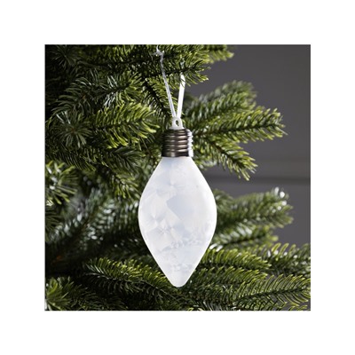 Ёлочный шар «Снежный шар», 7×14 см, 1 LED, от батареек LR44×3, свечение тёплое белое