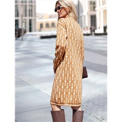 Платье жаккардовой вязки с кашемиром