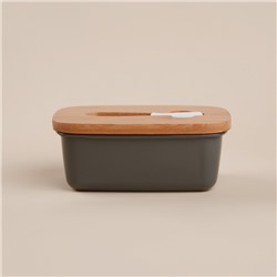 Маслёнка SL Home «Каса Перфекто», с ножом для масла, бамбуковая крышка, 15×10×5,5 см