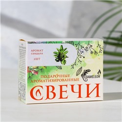 Набор свечей-столбиков 2 шт., 4×6 см, сандал