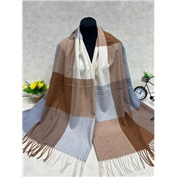 Палантин в клетку из кашемира, мультицвет