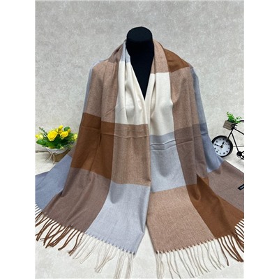 Палантин в клетку из кашемира, мультицвет