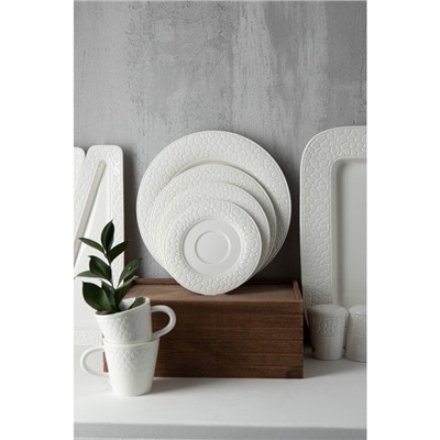 Блюдце фарфоровое Magistro Rodos, d=15.4 см, цвет белый