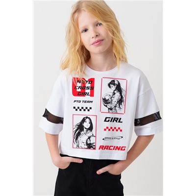 Фуфайка трикотажная для девочек (футболка) PLAYTODAY, 1240268