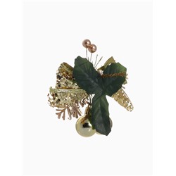 Ёлочные игрушки 2 шт. «Зимнее волшебство. Зимнее чудо» пластик, цветок шарики, 12×11 см, золото