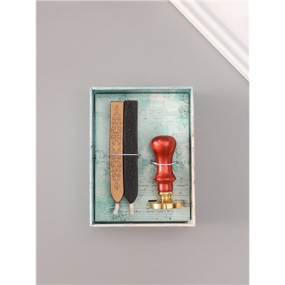 Подарочный набор для сургучной печати «Старый город», печать, ручка, сургуч, 12.5×10×3.6 см