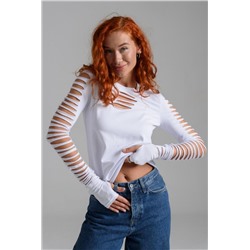 7476 Лонгслив женский (Белый)