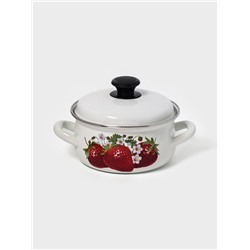 Кастрюля эмалированная, 1.5 л, d=18.3 см, белая