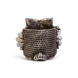 Фигурное кашпо «Сова», 2.6 л, 30×23×25 см, гипс, серое