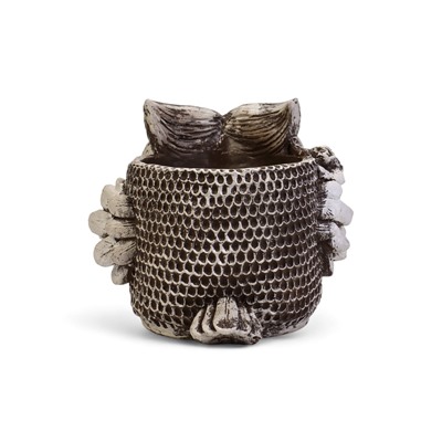 Фигурное кашпо «Сова», 2.6 л, 30×23×25 см, гипс, серое
