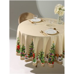 УЦЕНКА Скатерть Этель "Noble Christmas" d=220 +/- 3см с ГМВО, 100%хл, саржа 190 гр/м2