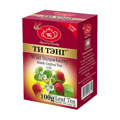 ТИ ТЭНГ. Черный чай. Земляника 100 гр. карт.пачка
