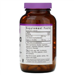 Bluebonnet Nutrition, Бетаина гидрохлорид, с пепсином, 180 растительных капсул