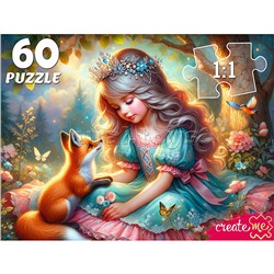Пазлы 60 "Принцесса с лисичкой"