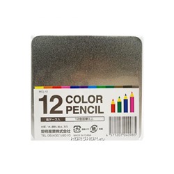 Цветные карандаши в жестяном футляре Colors Pencil 12 (12 шт.), Япония