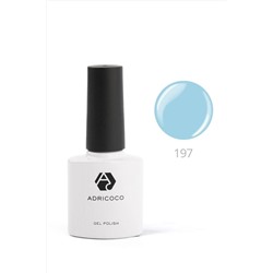 ADRICOCO Цветной гель-лак для ногтей №197, небесно-голубой, 8 мл KRISTALLER, 1109602