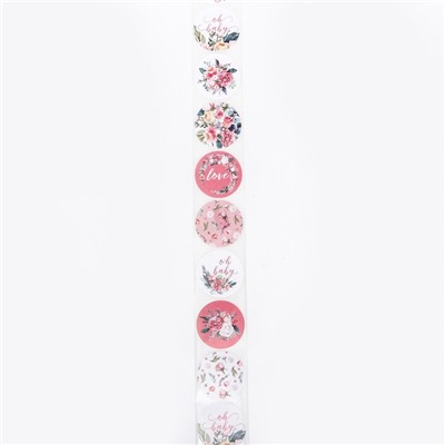 Наклейки в рулоне Love,500 шт.,3.8×3.8 см