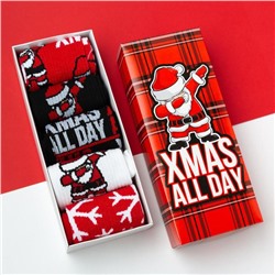 Носки мужские новогодние KAFTAN XMAS, набор 5 пар, размер 41-44 (27-29 см)