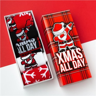 Носки мужские новогодние KAFTAN XMAS, набор 5 пар, размер 41-44 (27-29 см)