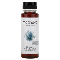 Madhava Natural Sweeteners, Органический янтарный сироп из сырой голубой агавы, 11,75 унций (333 г)