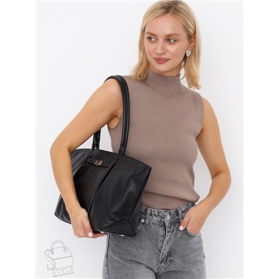 Сумка женская кожаная 1034-1MP black Polina&Eiterou