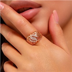 Кольцо 18 р коллекция Дубайское золото, покрытие позолота, вставка: фианиты, цвет: прозрачный, арт.314.745-18