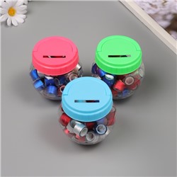 Клейкая лента пластик в банке «Глори. Триколор», набор 40 шт., 1.2 см, дл.0.9 м, 7×7×9 см