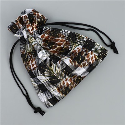 Мешочек подарочный новогодний холща «Шишки», 10×12 см ± 1.5 см