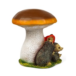 Садовая фигура из полистоуна «Гриб белый с ежами и яблоком», 37×30×30 см