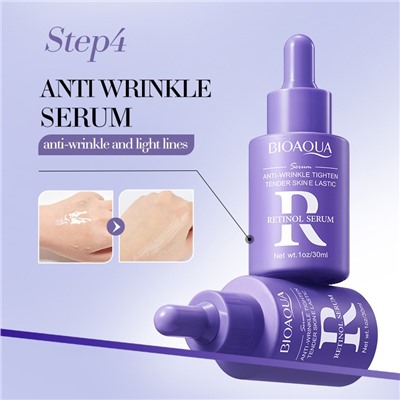 Набор для лица антивозрастной с ретинолом и гиалуроновой кислотой 6 средств в подарочной коробке BIOAQUA