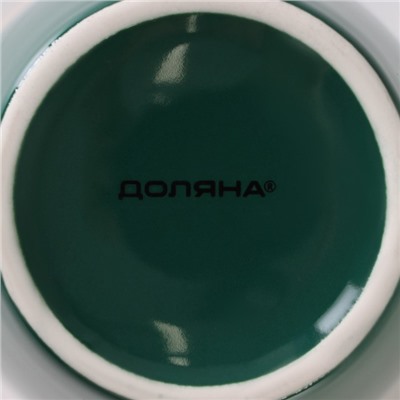 Кружка Доляна «Изумруд. Линия», 350 мл, фарфор, зелёная