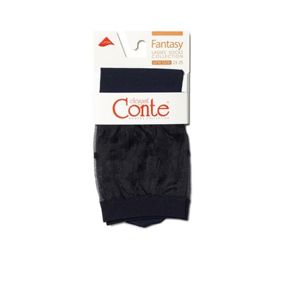 Полиамидные CONTE FANTASY Удлиненные носки с прозрачным верхом в горошек