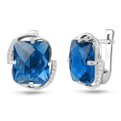 Серьги, танзанит выращ., Синтия