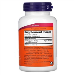 Now Foods, TMG, 1000 мг, 100 таблеток