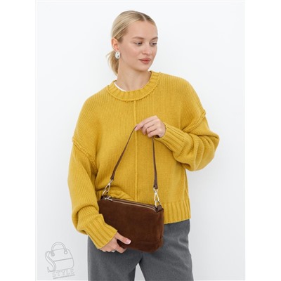 Сумка женская кожаная 5555PEF cocoa Polina&Eiterou