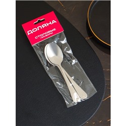 Набор ложек чайных из нержавеющей стали Доляна, длина 13.7 см, толщина 2 мм, 410 сталь, 3 шт.