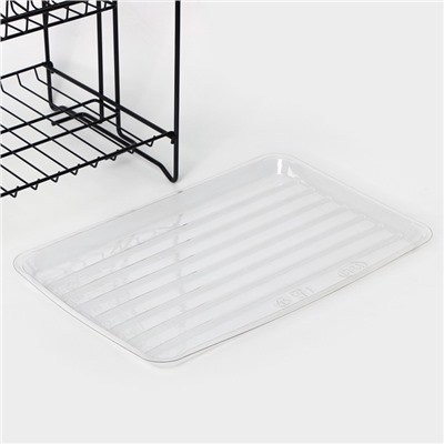 Сушилка для посуды с поддоном 2-х ярусная, разборная, 39.5×24×29.5 см, чёрная