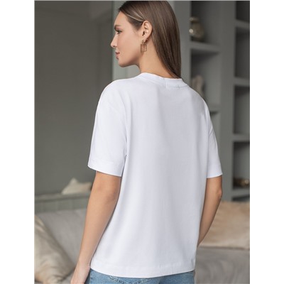 Футболка с принтом свободная из премиального 100% хлопка