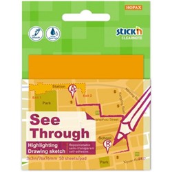 Блок для заметок с клеевым краем Stick`n 76х76 мм 50л Clearnote пластик., оранжевый неон 21710 (1993588) Hopax