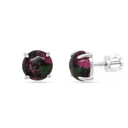 Серьги из серебра цоизит, СПН119
