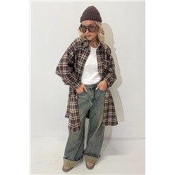 Рубашка женская  HUG077/07/Бордовый, белый