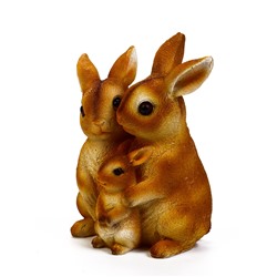 Садовая фигура из полистоуна «Семья зайцев», 26×17×13 см